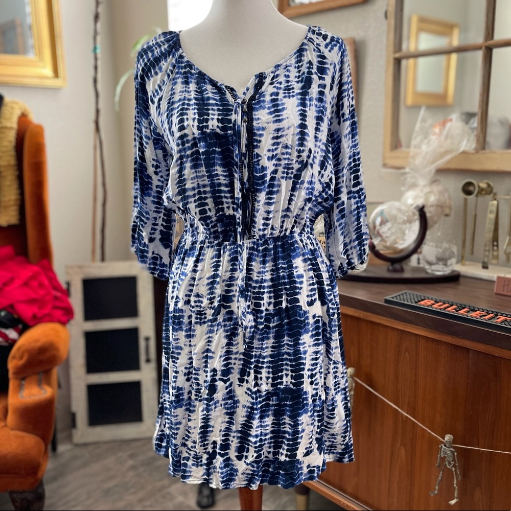 Blue & White Tie Dye Allison Brittney dress